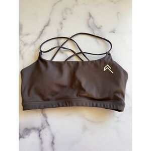 Oneractive taupe cross over bralette women’s small sports bra minimal strappy da